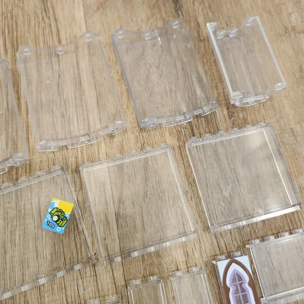 Lego Trans Clear 29 Pc Lot Windscreen Wall Panels Cylinder Canopy Windows